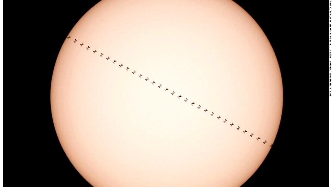 Check out this photo of the space station passing between the Earth and the sun