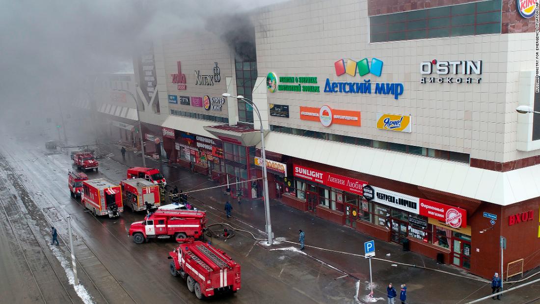 37 dead in fire at Siberian shopping center, Russian state media reports