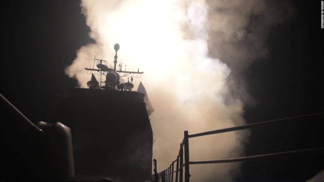 Watch US launch missile strike on Syria from USS Monterey