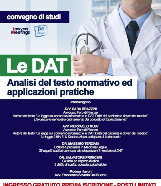 Convegni: a Pavia ‘Le DAT: analisi del testo normativo ed applicazioni pratiche"