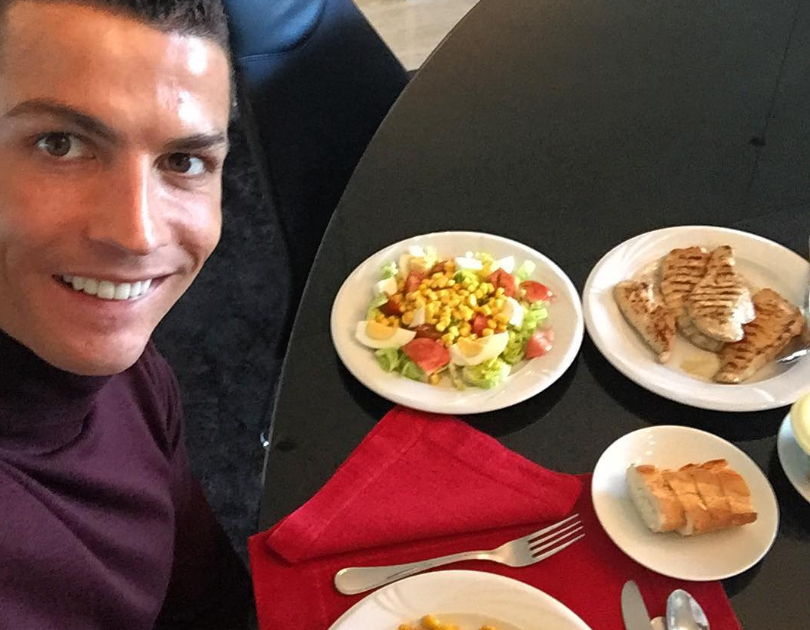 Cristiano Ronaldo campione anche a tavola