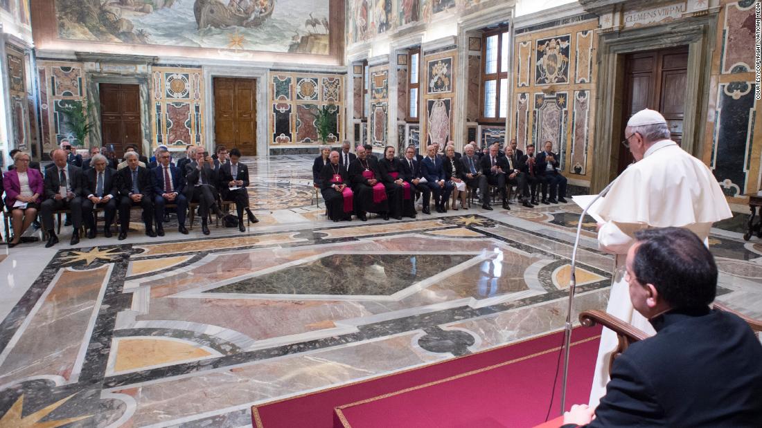 Pope urges oil and energy bosses to lead on environment