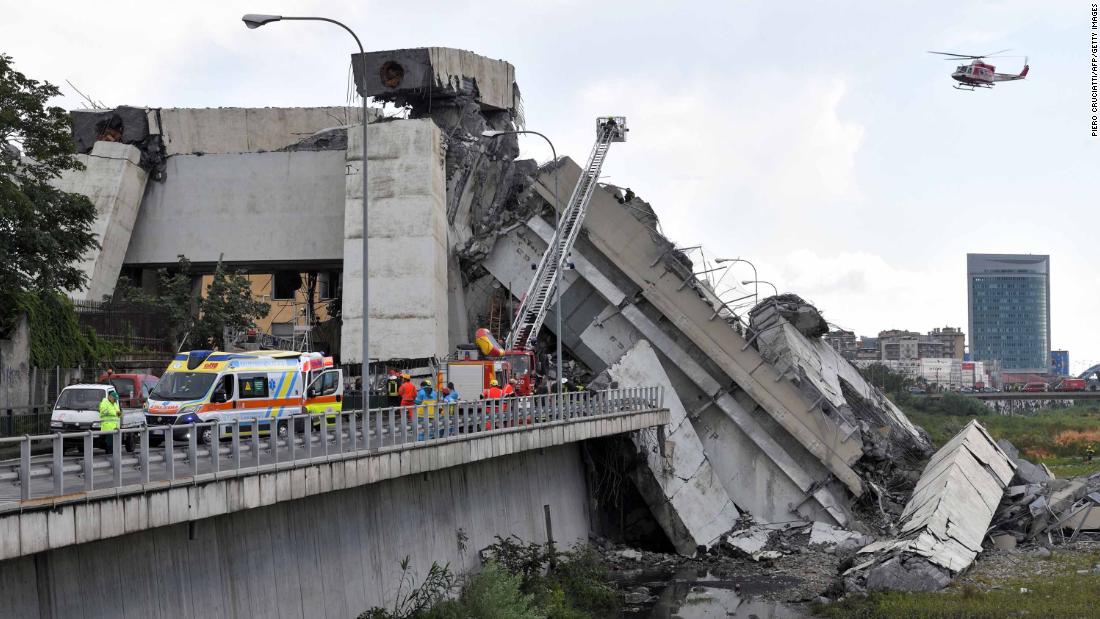 In photos: Rescuers work scene at Morandi bridge
