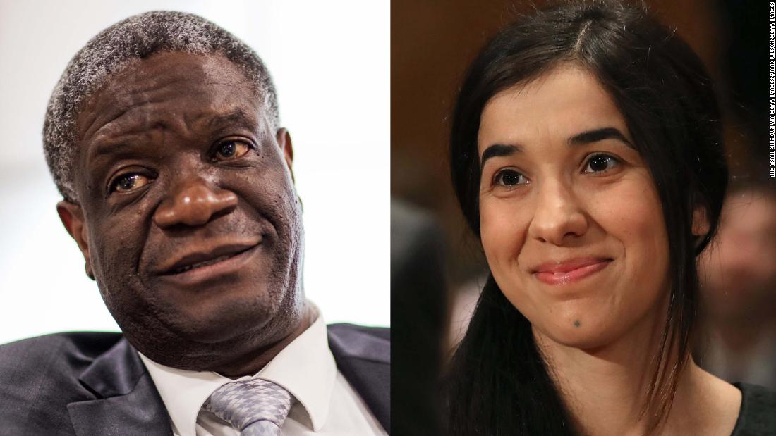 Two leading campaigners against wartime sexual violence share Nobel Peace Prize