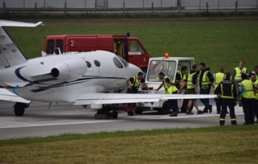 Lugano, aereo bloccato sulla pista dopo l’atterraggio per un guasto