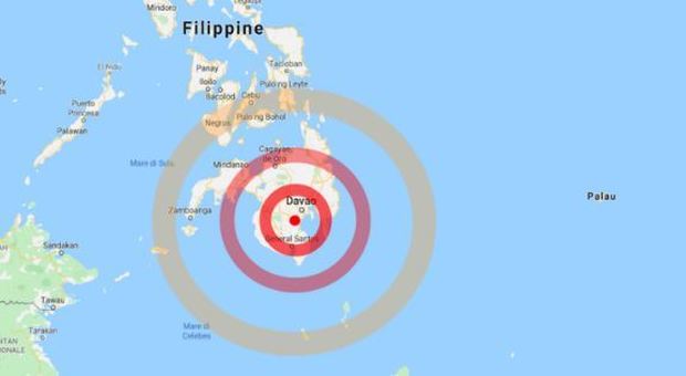 Terremoto nelle Filippine da 6.8