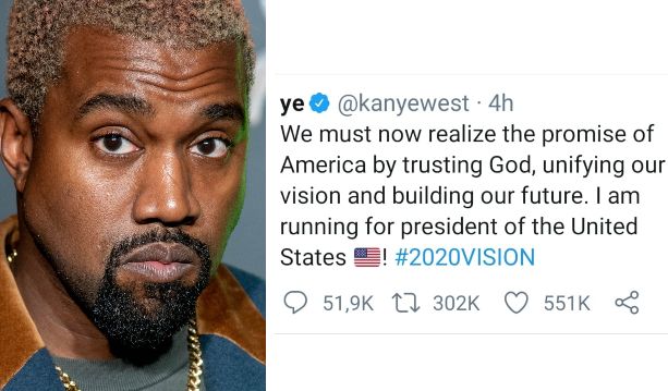 Kanye West announces his candidacy for US president