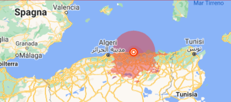 Terremoto in Algeria avvertito anche in ltalia
