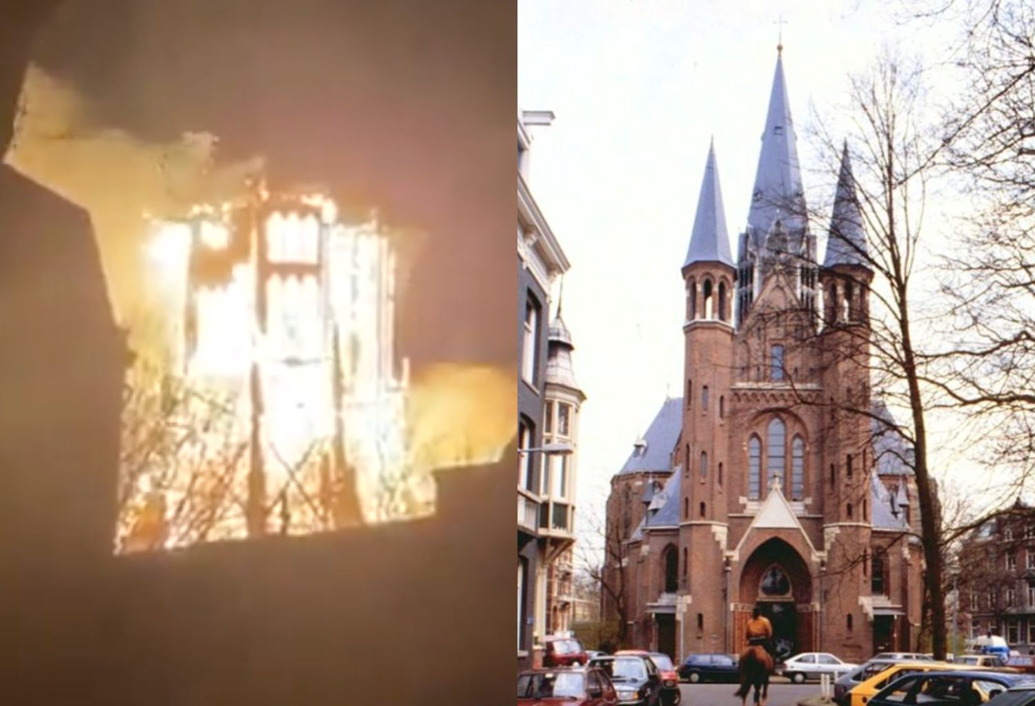 Incendio distrugge parte della Vondelkerk ad Amsterdam: crolla il campanile, evacuate le abitazioni vicine